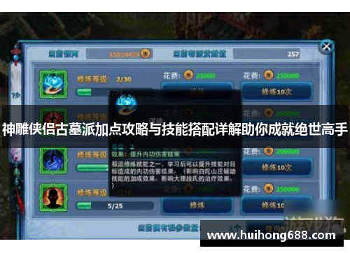 神雕侠侣古墓派加点攻略与技能搭配详解助你成就绝世高手